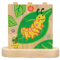 Drewniane puzzle od gąsienicy do motyla od 24m-ca (15.5x7.5x13.5cm) fsc