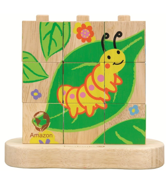 Drewniane puzzle od gąsienicy do motyla od 24m-ca (15.5x7.5x13.5cm) fsc