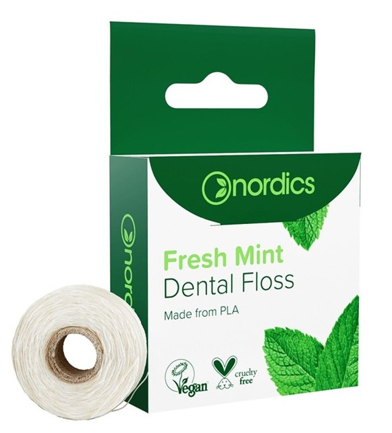 Nić dentystyczna, miętowa ze skrobi kukurydzianej 50m