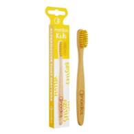 Szczoteczka do zębów bambusowa dla dzieci, miękka, żółta 14.5cm