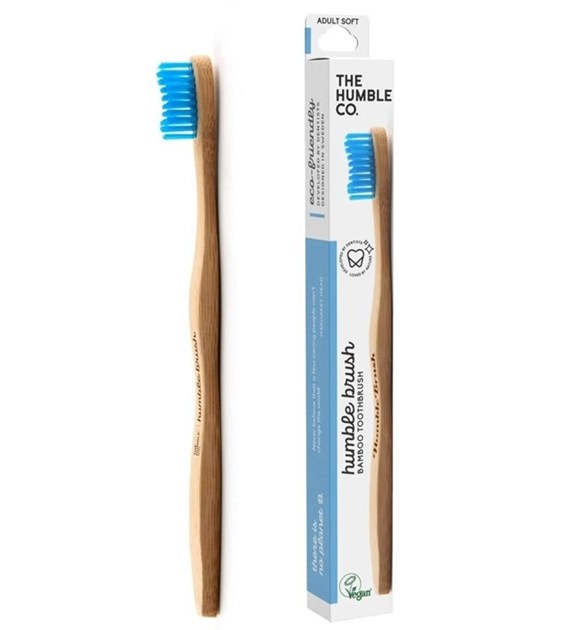 Szczoteczka do zębów, bambusowa soft niebieska 19cm