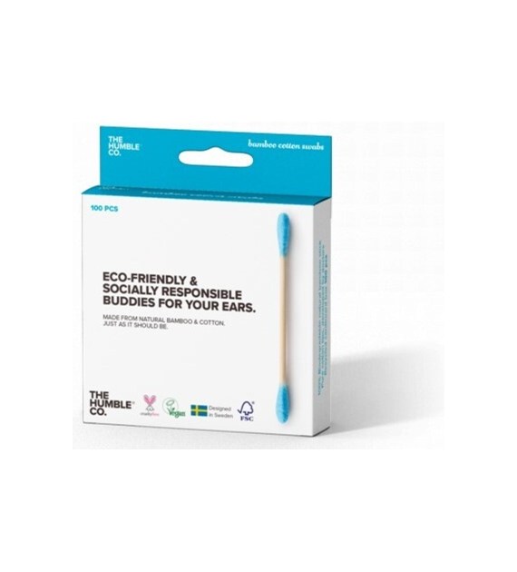 Patyczki higieniczne, bambusowe niebieskie 100szt