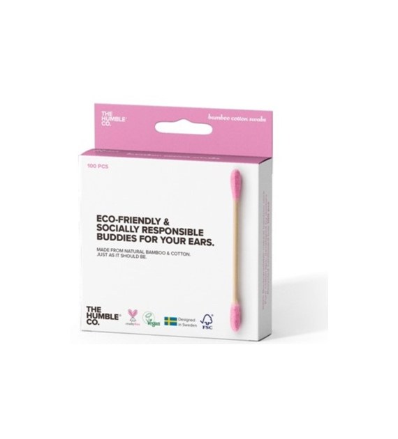 Patyczki higieniczne, bambusowe różowe 100szt