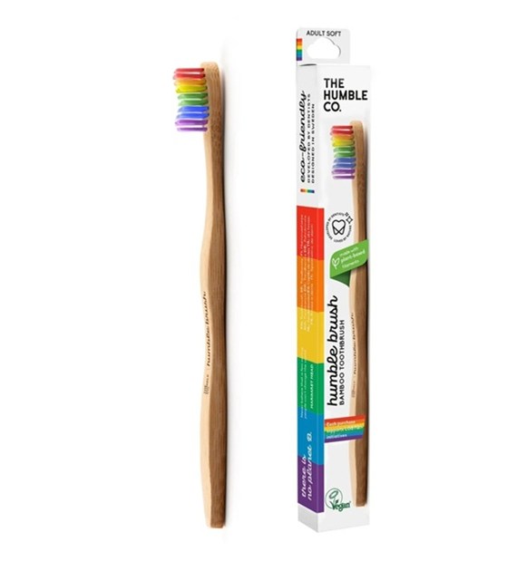 Szczoteczka do zębów dla dzieci, bambusowa ultra soft rainbow 14.5cm