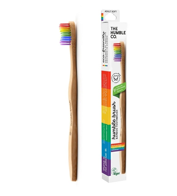 Szczoteczka do zębów dla dzieci, bambusowa ultra soft rainbow 14.5cm