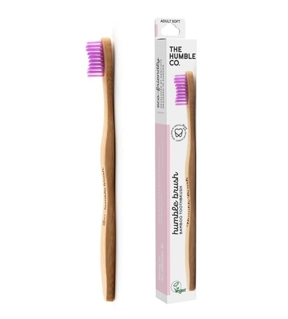 Szczoteczka do zębów, bambusowa soft różowa 19cm