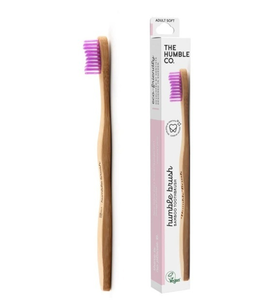 Szczoteczka do zębów, bambusowa soft różowa 19cm