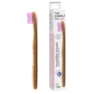 Szczoteczka do zębów dla dzieci, bambusowa ultra soft różowa 14.5cm