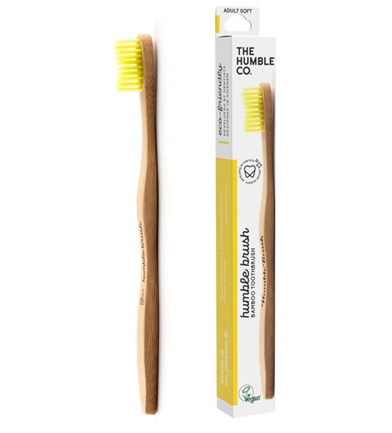 Szczoteczka do zębów, bambusowa soft żółta 19cm