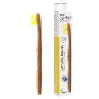 Szczoteczka do zębów dla dzieci, bambusowa ultra soft żółta 14.5cm