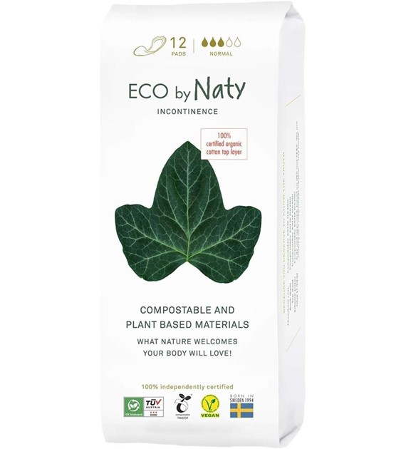 Ekologiczne wkładki na nietrzymanie moczu, normal,10 szt.