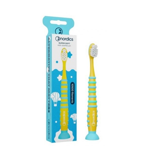 Szczoteczka do zębów dla dzieci super soft, 10500 włókien, niebieska