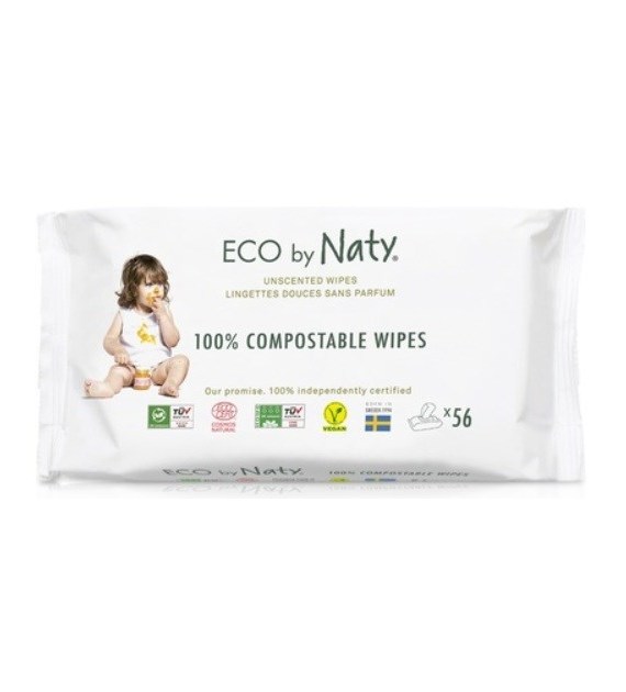 Ekologiczne bezzapachowe chusteczki nawilżane- dla skóry wrażliwej 56 szt.