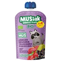 Mus owocowy jabłko- gruszka- truskawka- czarna porzeczka BIO 120g