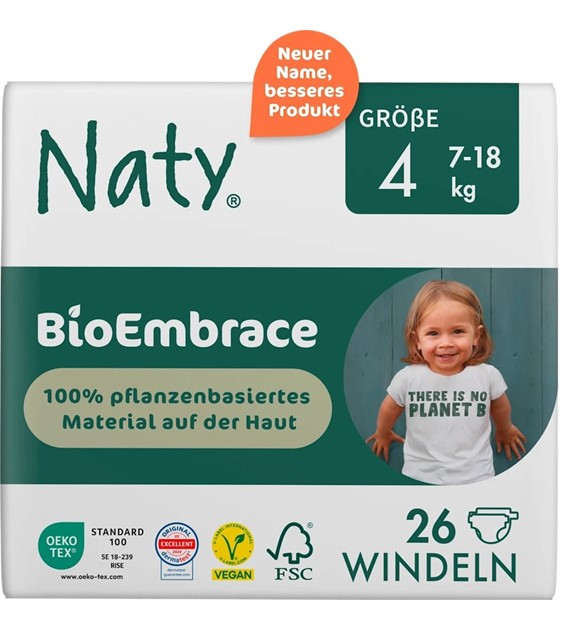 Ekologiczne pieluchy jednorazowe, rozmiar 4, 7-18 kg, 26 szt