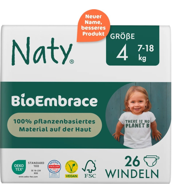 Ekologiczne pieluchy jednorazowe, rozmiar 4, 7-18 kg, 26 szt