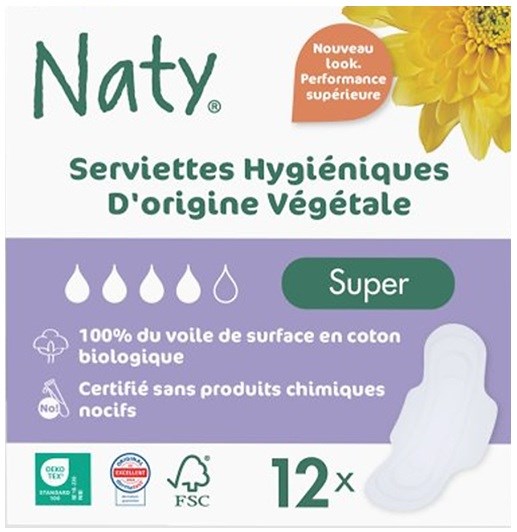 Ekologiczne podpaski higieniczne Super 12 szt