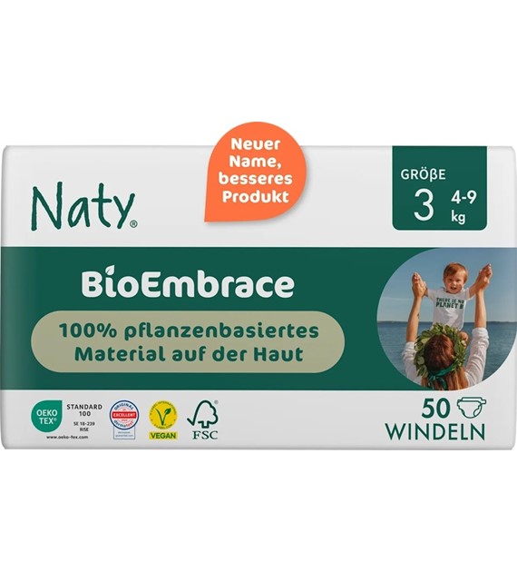 Ekologiczne pieluchy jednorazowe, rozmiar 3, 4-9 kg, 50 szt