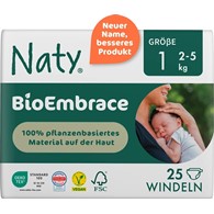 Ekologiczne pieluchy jednorazowe, rozmiar 1, 2-5 kg, 25 szt