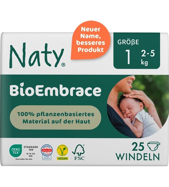 Ekologiczne pieluchy jednorazowe, rozmiar 1, 2-5 kg, 25 szt