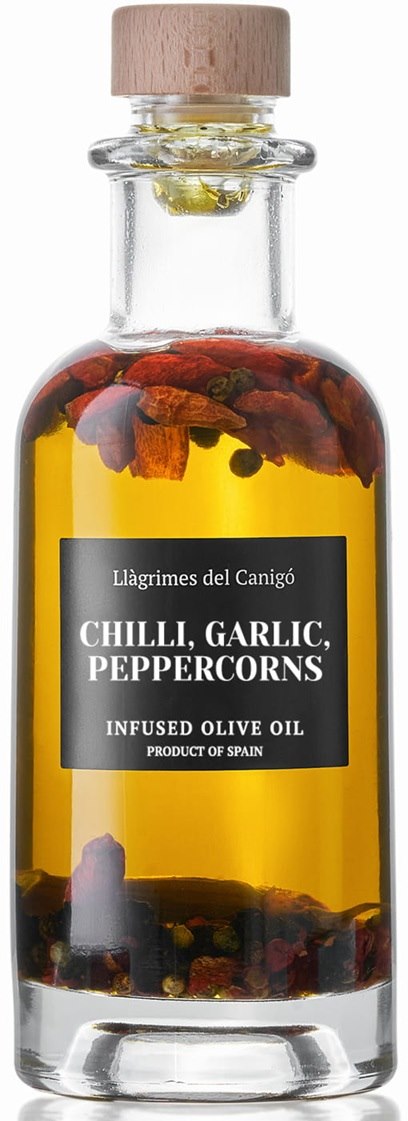 Oliwa z oliwek extra virgin z Katalonii CHILI, CZOSNEK, PIEPRZ 250ml