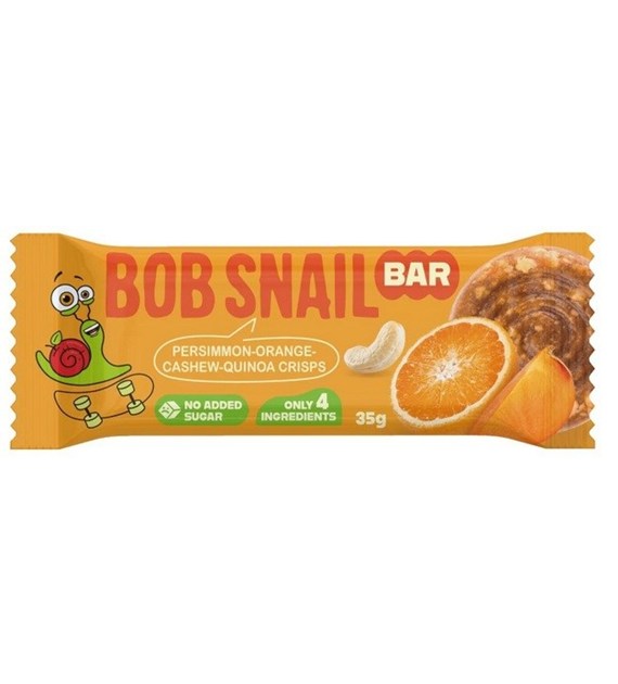 Baton Kaki-Pomarańcza z Nerkowcem i Chrupkami z komosy ryżowej  bez dodatku cukry 35 g