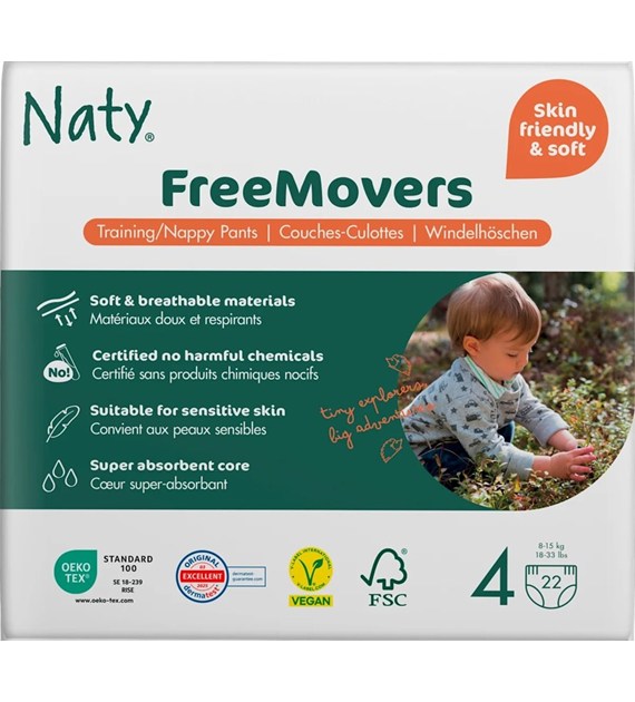 Ekologiczne pieluchomajtki pants jednorazowe, rozmiar 4, 8-15 kg, 22 szt