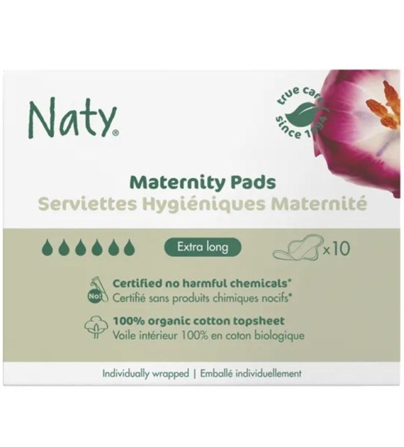 Ekologiczne podpaski poporodowe, kompostowalne, extra long, 10 szt