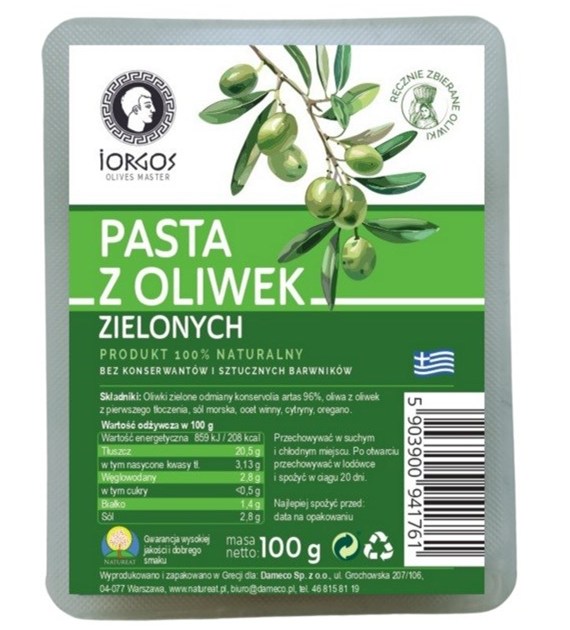 Pasta z oliwek zielonych 100g