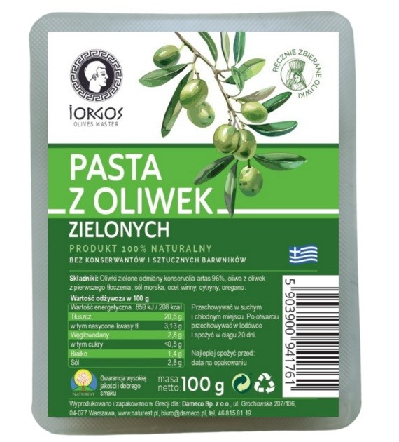 Pasta z oliwek zielonych 100g