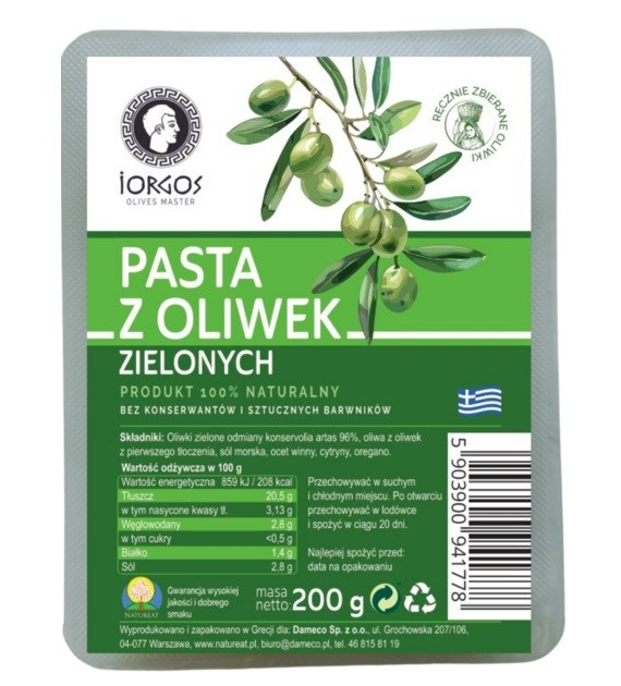 Pasta z oliwek zielonych 200g