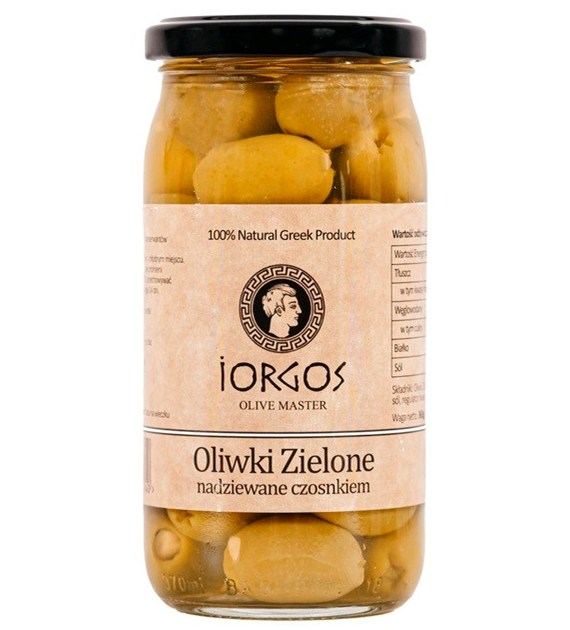 Oliwki zielone nadziewane czosnkiem 360/180g