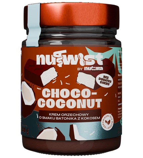 Nutwist - Krem orzechowy o smaku batonika czekoladowo-kokosoweg bez dodatku cukru 250g