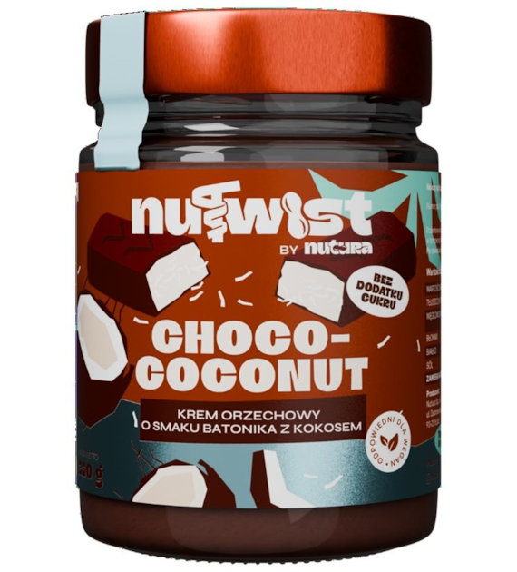 Nutwist - Krem orzechowy o smaku batonika czekoladowo-kokosoweg bez dodatku cukru 250g