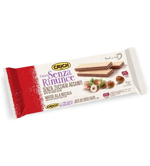 Wafelki z kremem z orzechów laskowych bez dodatku cukru 175 g