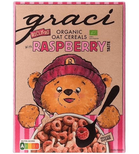 Kółeczka owsiane pełnoziarniste malinowe BIO 300 g