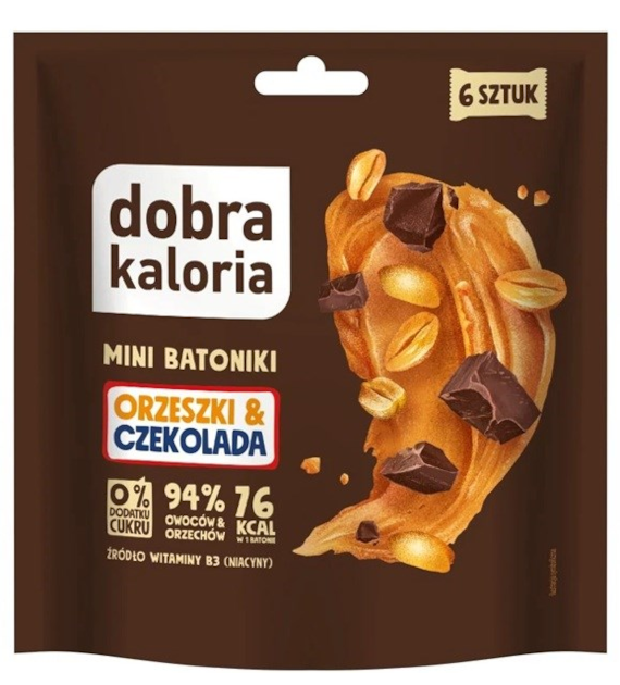 Mini batoniki  orzeszki & czekolada  (6 szt) 108 g