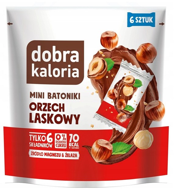 Mini batoniki orzech laskowy ( 6 szt) 108g