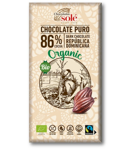 Czekolada gorzka 86% kakao BIO 100 g