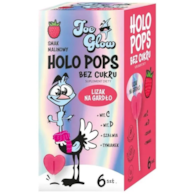 HOLOPOPS krystaliczny lizak bez cukru, o smaku malinowym z wit C i D (6szt )36g