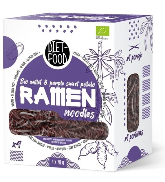 Makaron jaglany z fioletowym batatem RAMEN BIO 280 g