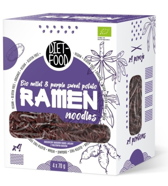 Makaron jaglany z fioletowym batatem RAMEN BIO 280 g