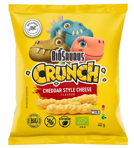 Chrupki kukurydziane Crunch o smaku cheddar BEZGL. BIO 40 g