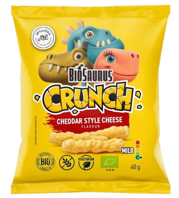 Chrupki kukurydziane Crunch o smaku cheddar BEZGL. BIO 40 g