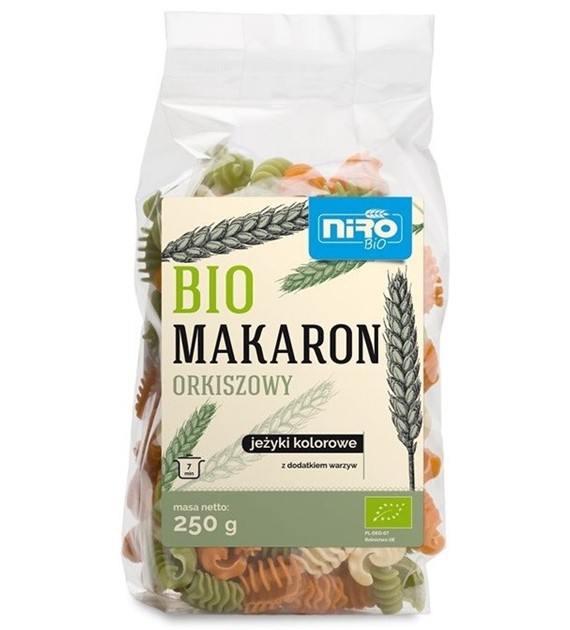 Makaron orkiszowy jeżyki kolorowe BIO 250 g