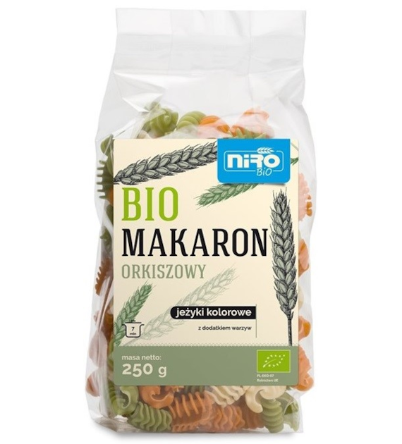 Makaron orkiszowy jeżyki kolorowe BIO 250 g