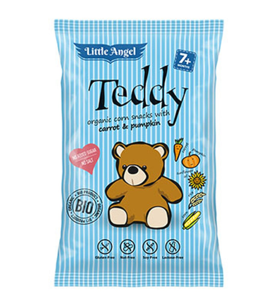 Chrupki kukurydziane mini TEDDY marchew i dynia od 7 miesiąca BEZGL. BIO 30 g