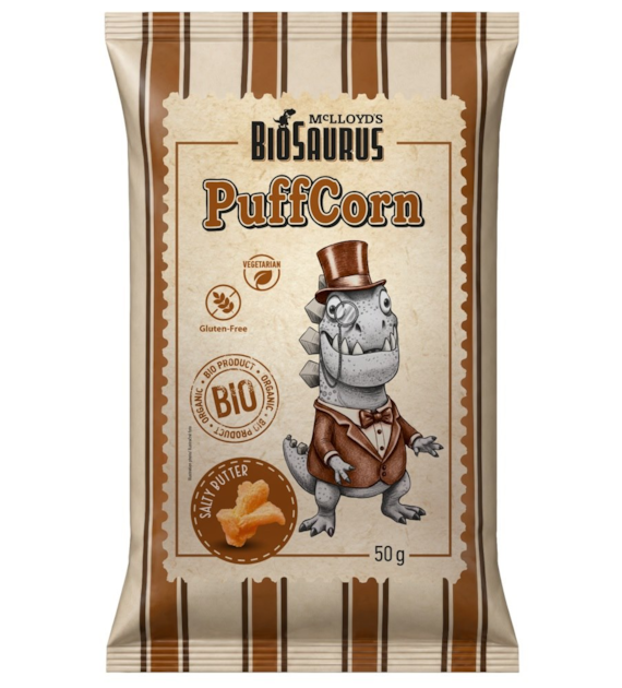 Chrupki kukurydziane Puffcorn o smaku słonego masła BEZGL. BIO 50 g