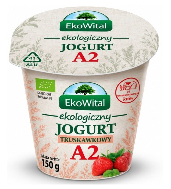 Jogurt truskawkowy z mleka A2 BIO 150 g