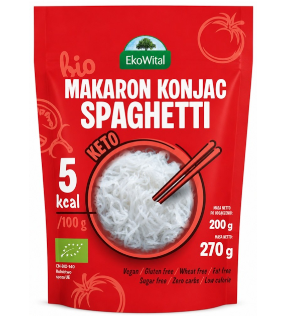 Makaron KONJAC  spaghetti Bezglutenowy BIO 270 g/ 200 g
